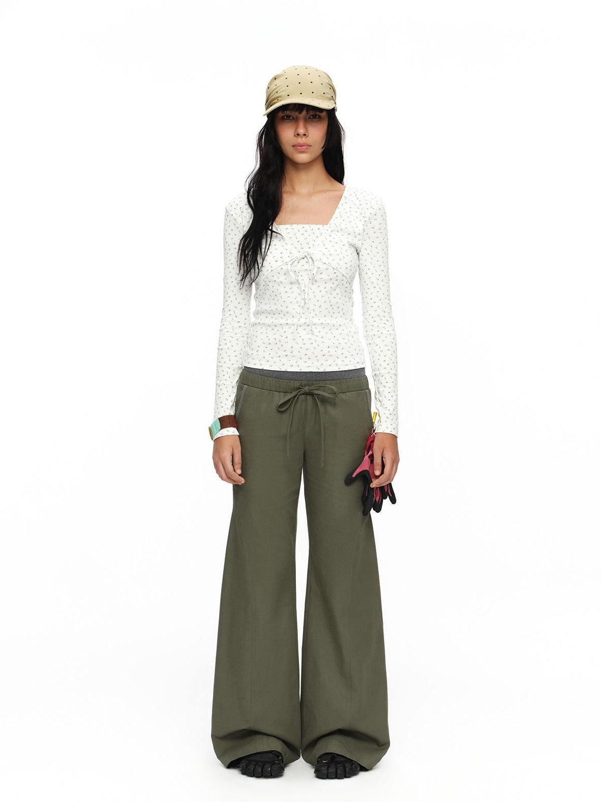 oinimi Soft Floral Faux Two Piece Slim Women&