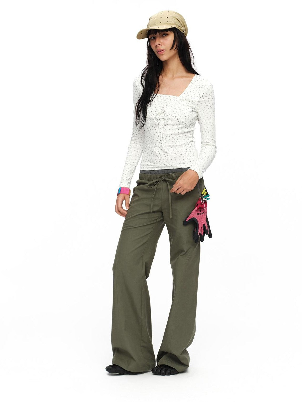 oinimi Soft Floral Faux Two Piece Slim Women&
