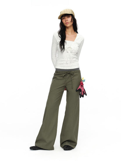 oinimi Soft Floral Faux Two Piece Slim Women&