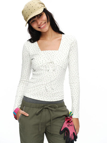 oinimi Soft Floral Faux Two Piece Slim Women&