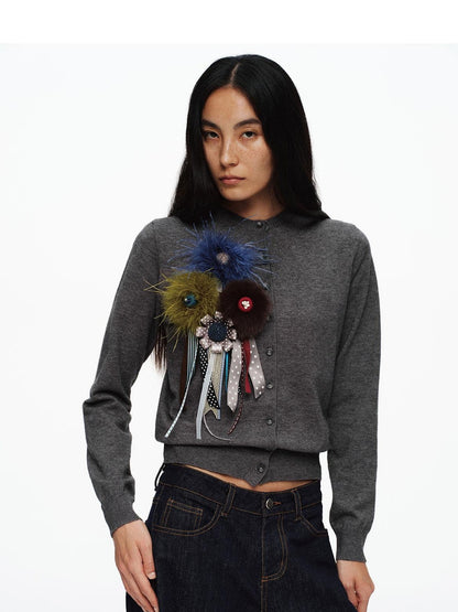 oinimi Soft Fluffy Faux Fur Bag Charm Lake Blue Warm Cocoa Accessories