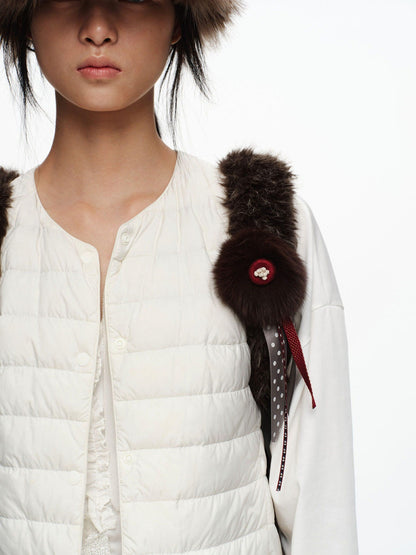 oinimi Soft Fluffy Faux Fur Bag Charm Lake Blue Warm Cocoa Accessories