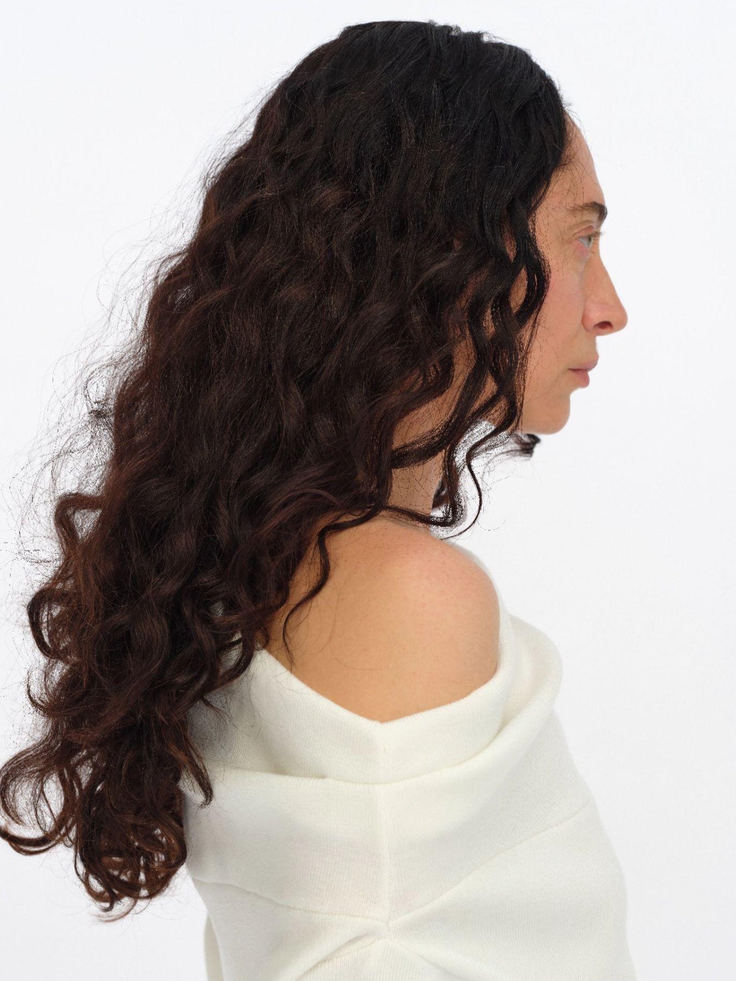 oinimi Soft Sculpted Draped Asymmetrical Knit Sweater
