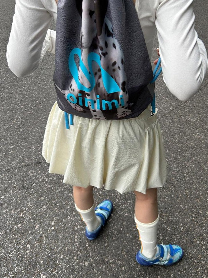 oinimi Spotted Puppy Print Reversible Drawstring Women&