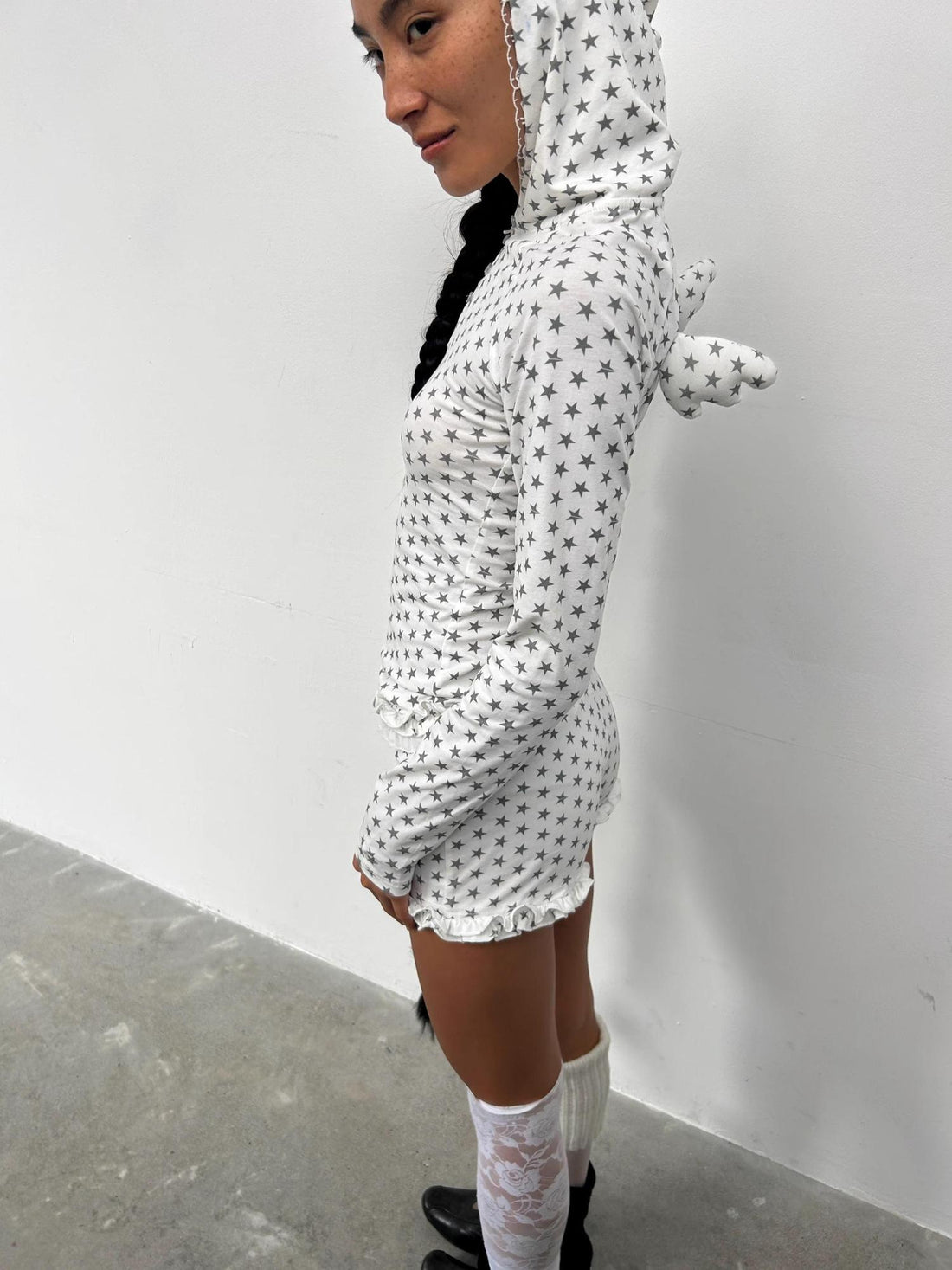 oinimi Star Dot Angel Set With 3D Wings And Scalloped Shorts