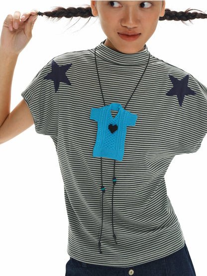 oinimi Stars And Stripes Patchwork Crewneck Tee