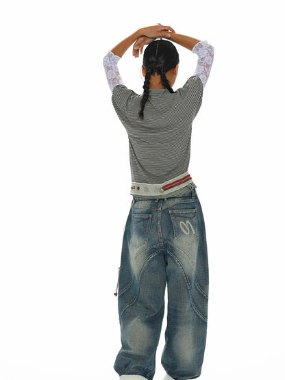 Stars And Stripes Patchwork Crewneck Tee