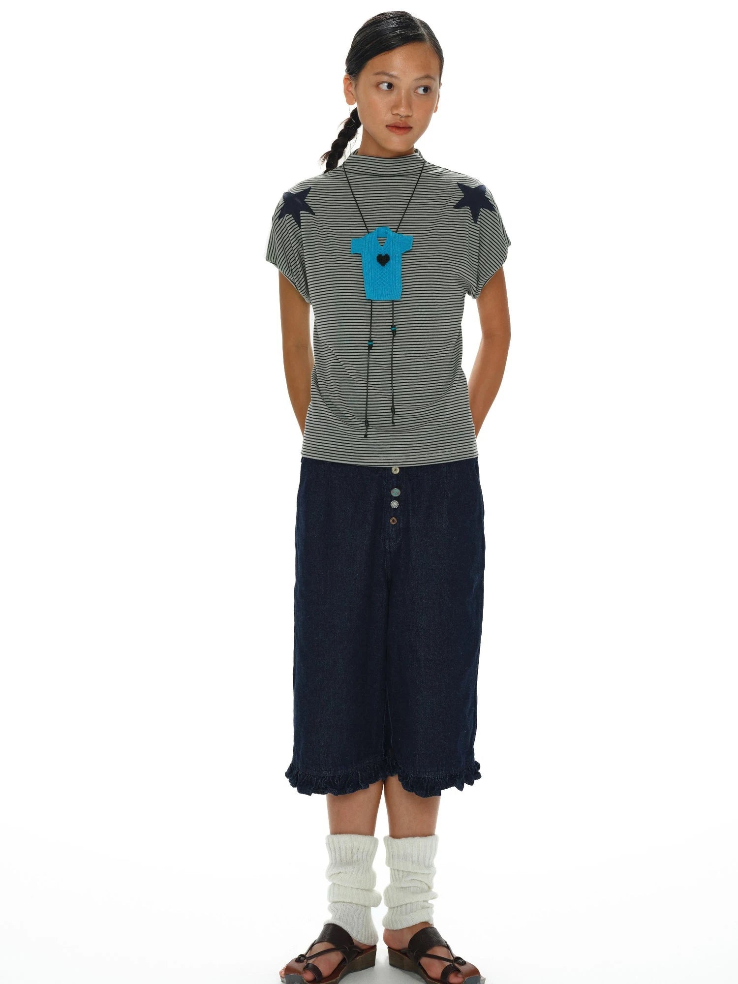 Stars And Stripes Patchwork Crewneck Tee