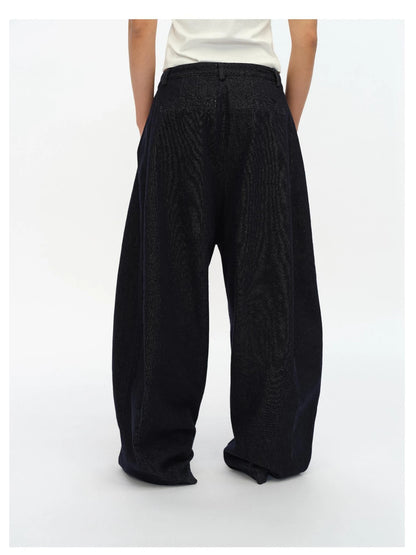 Straight Leg Denim Jeans Dark Wash Loose Fit Four Seasons Staple