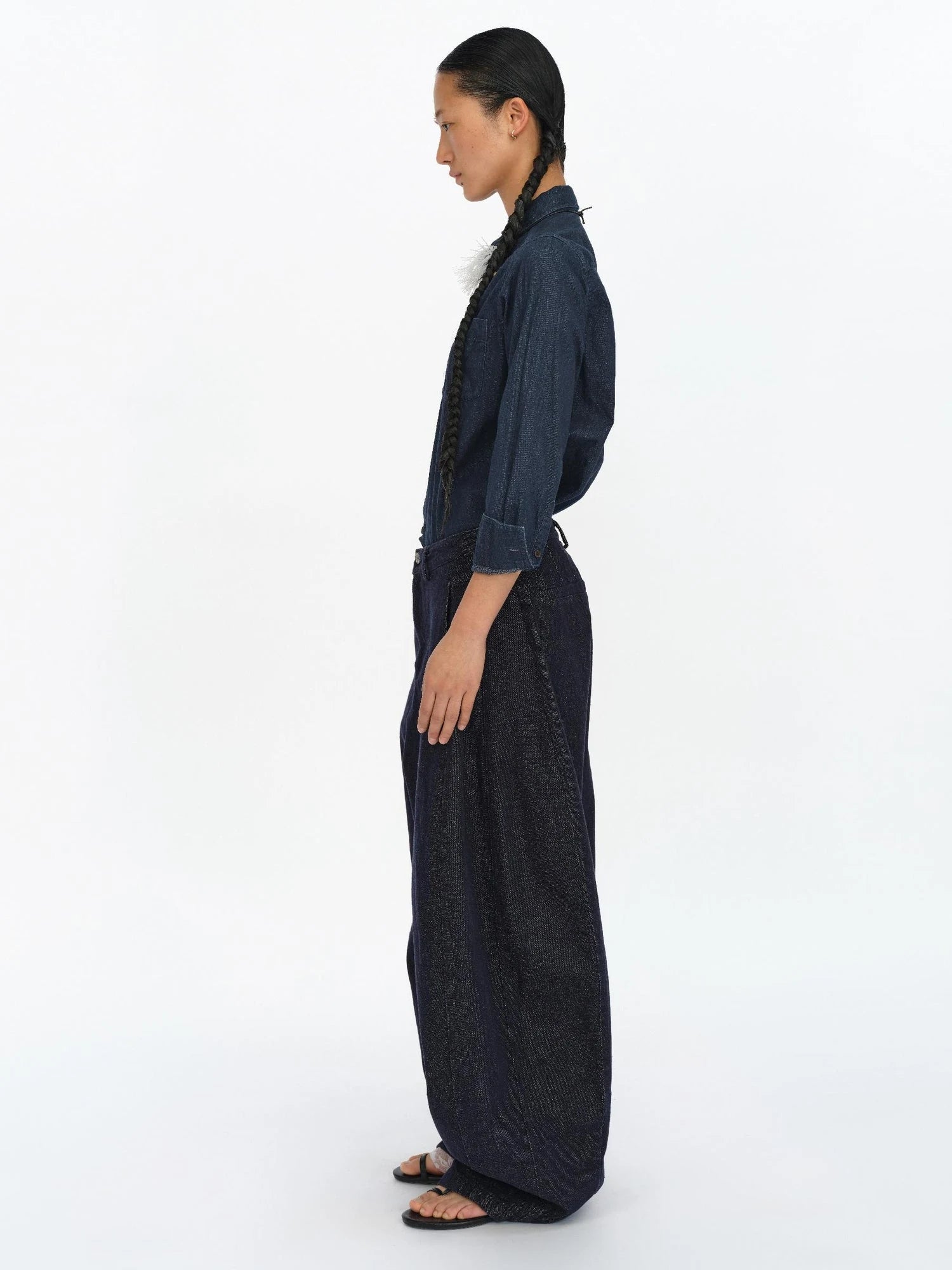 Straight Leg Denim Jeans Dark Wash Loose Fit Four Seasons Staple