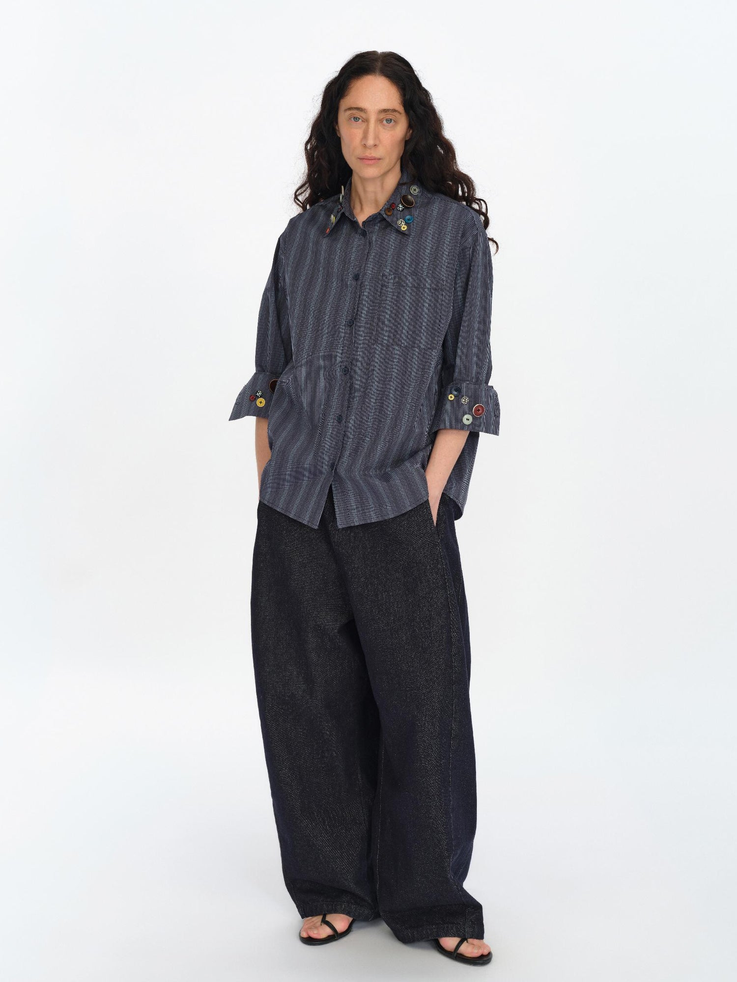 oinimi Straight Leg Denim Jeans Dark Wash Loose Fit Four Seasons Staple