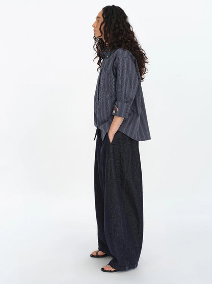 Straight Leg Denim Jeans Dark Wash Loose Fit Four Seasons Staple