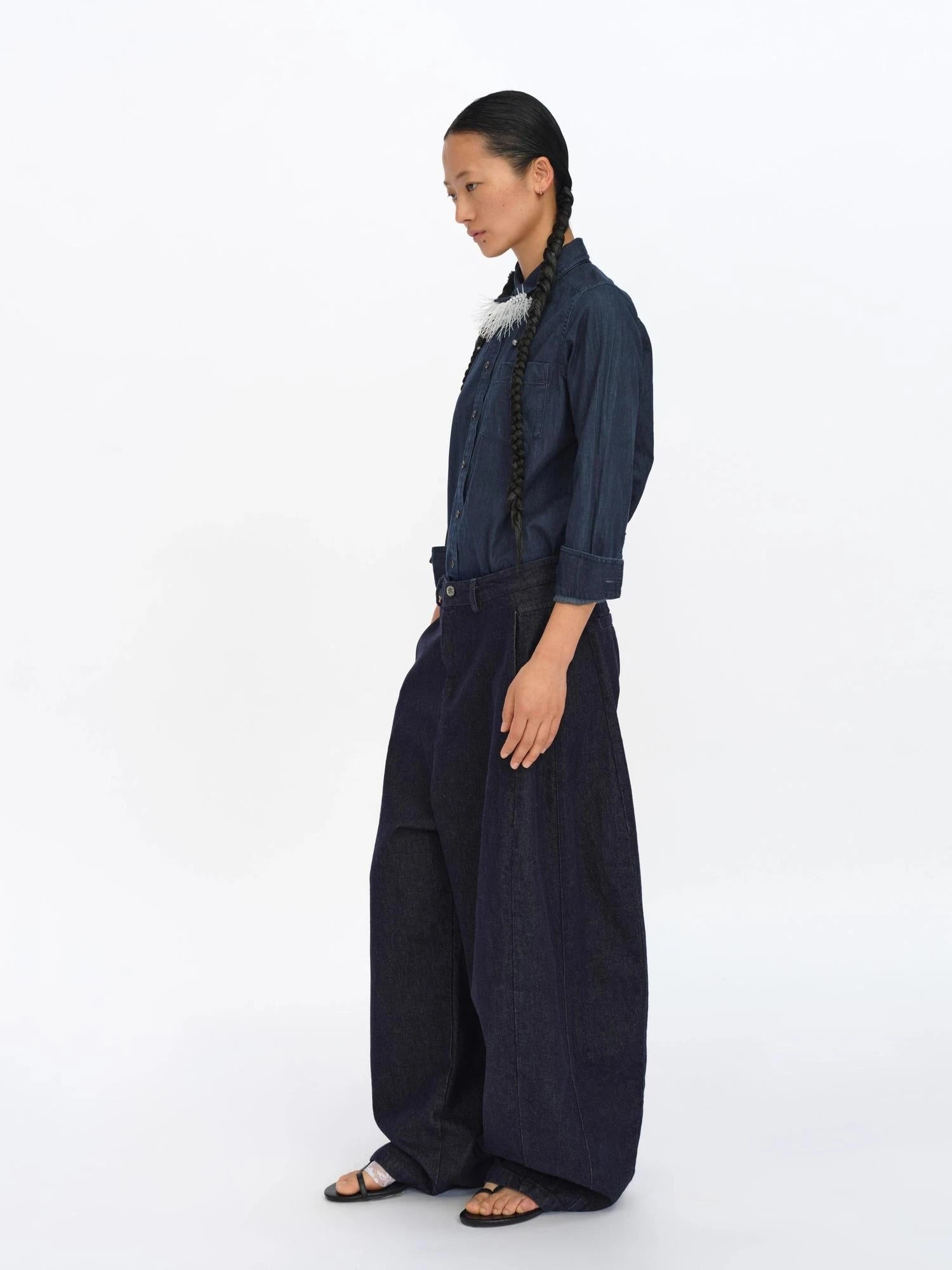 Straight Leg Denim Jeans Dark Wash Loose Fit Four Seasons Staple