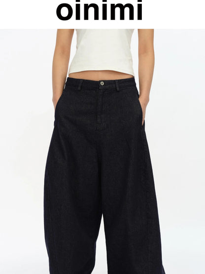 Straight Leg Denim Jeans Dark Wash Loose Fit Four Seasons Staple