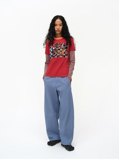 oinimi Straight Leg Washed Work Pants Relaxed Fit