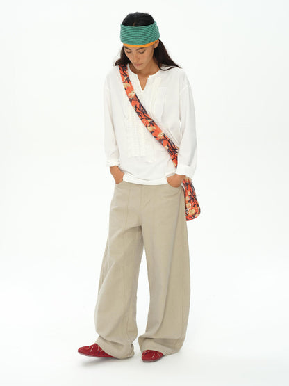oinimi Tropical Floral Print Canvas Crossbody Bag
