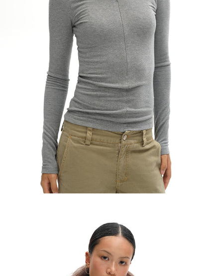 oinimi V-Neck Hooded Adjustable Fleece-Lined Slim Fit Top