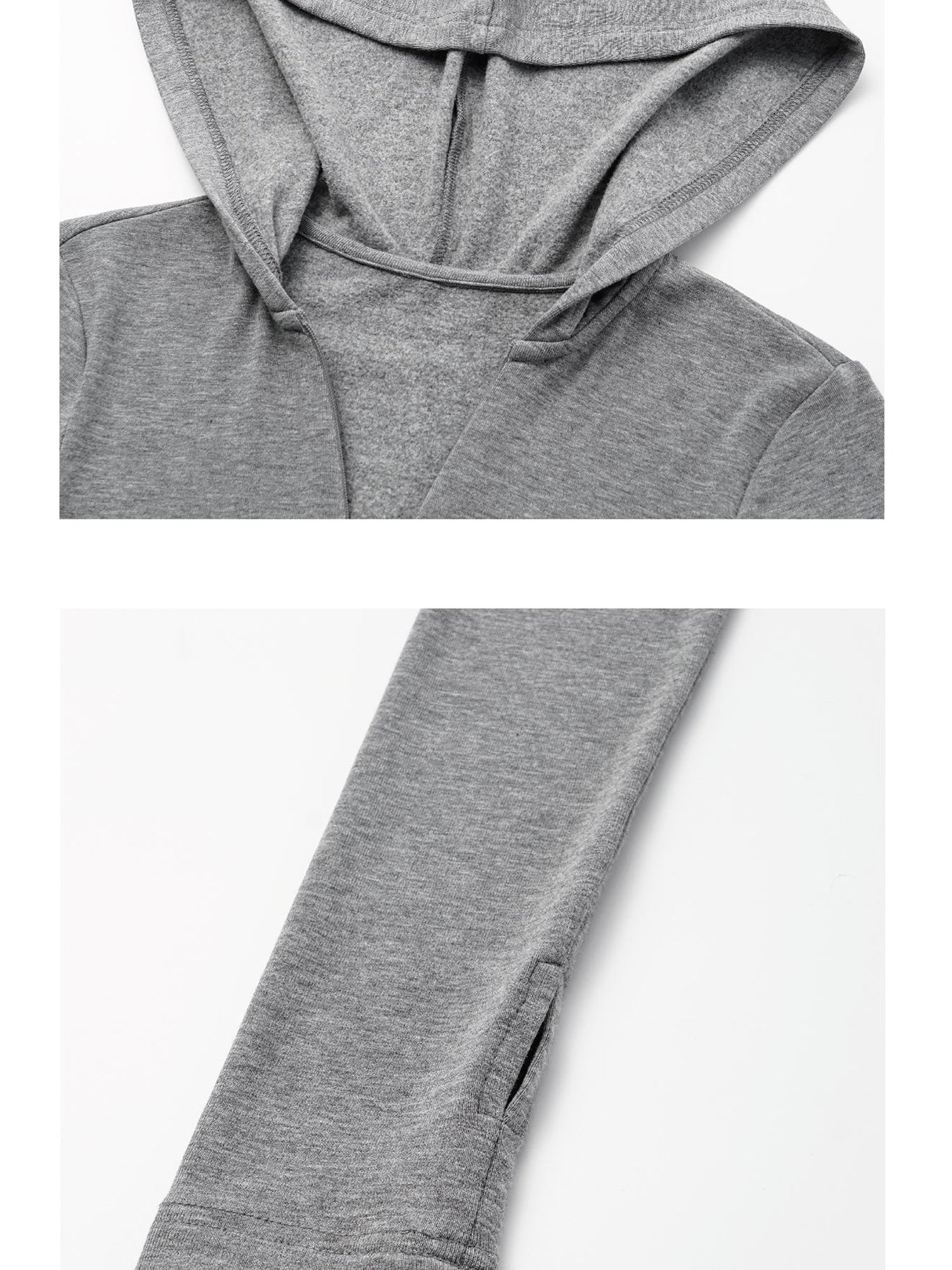 oinimi V-Neck Hooded Adjustable Fleece-Lined Slim Fit Top