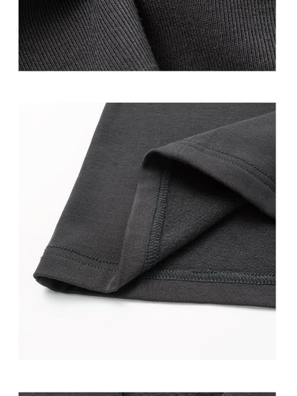 oinimi V-Neck Hooded Adjustable Fleece-Lined Slim Fit Top