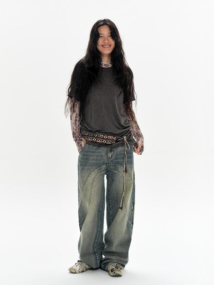 oinimi Vintage Brown Tribal Rope Waist Belt Unisex