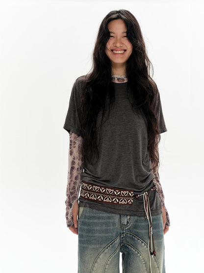 oinimi Vintage Brown Tribal Rope Waist Belt Unisex