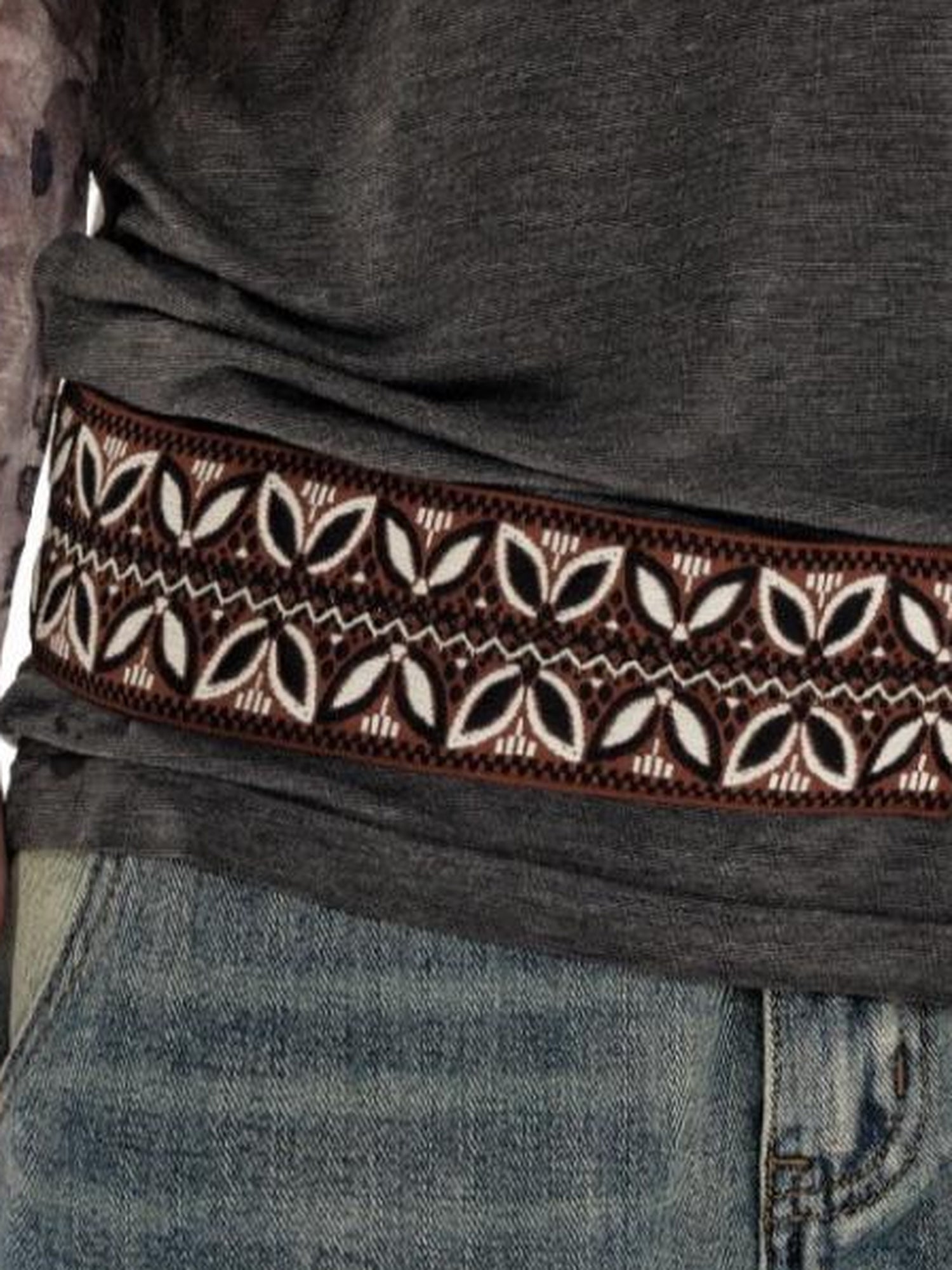oinimi Vintage Brown Tribal Rope Waist Belt Unisex