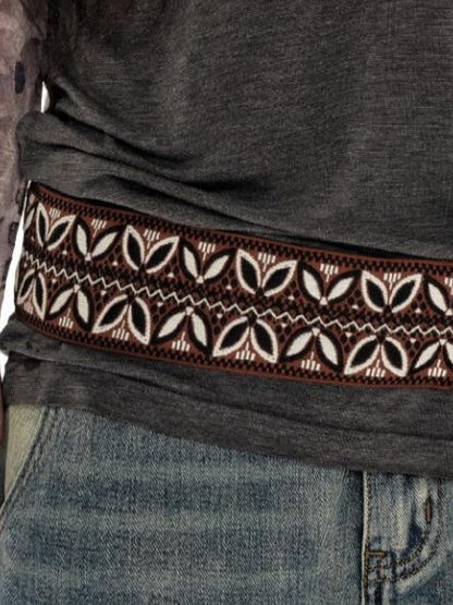 oinimi Vintage Brown Tribal Rope Waist Belt Unisex