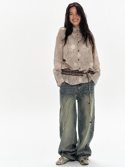 oinimi Vintage Brown Tribal Rope Waist Belt Unisex