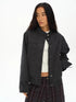 oinimi Vintage Grey Distressed Nail Stud Biker Jacket