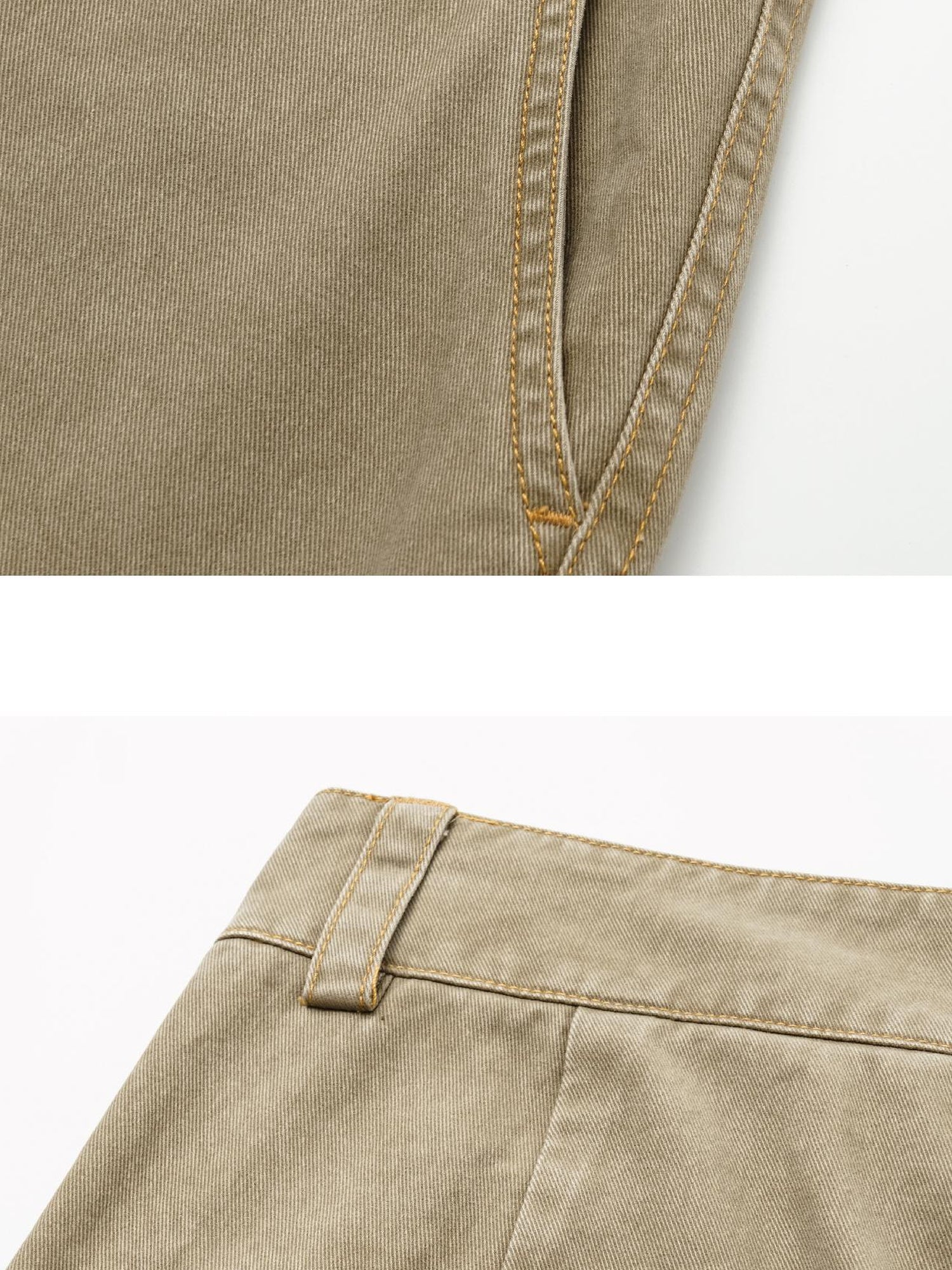 oinimi Vintage Khaki Multi Pocket Work Pants Low Rise Relaxed Fit Women Trousers