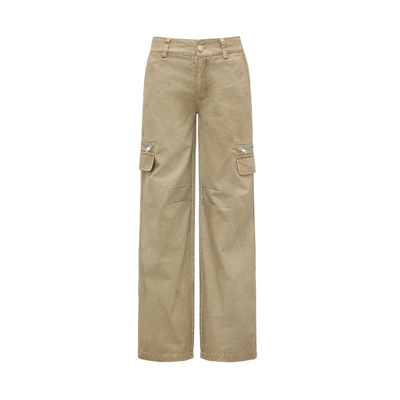 oinimi_Vintage_Khaki_Multi_Pocket_Work_Pants_Low_Rise_Relaxed_Fit_Women_Trousers_MISSTT
