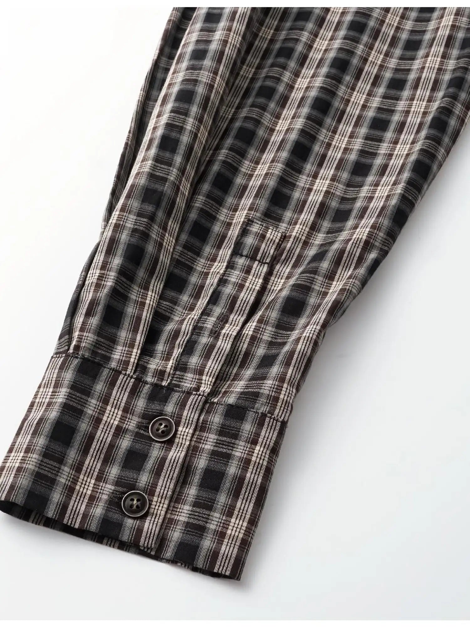 Vintage Knight Tartan Embroidered Shirt Loose Fit Plaid Top