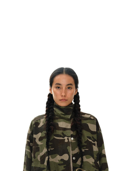 oinimi Vintage Washed Camo Utility Jacket