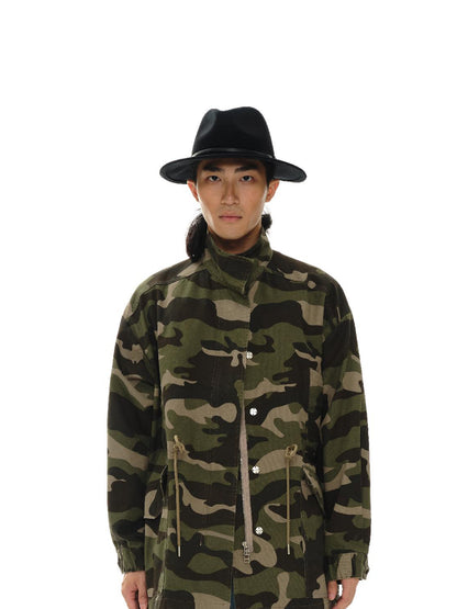 oinimi Vintage Washed Camo Utility Jacket