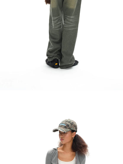 Vintage Washed Relaxed Fit Straight Leg Jeans