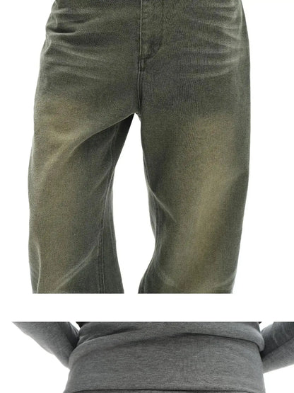 Vintage Washed Relaxed Fit Straight Leg Jeans