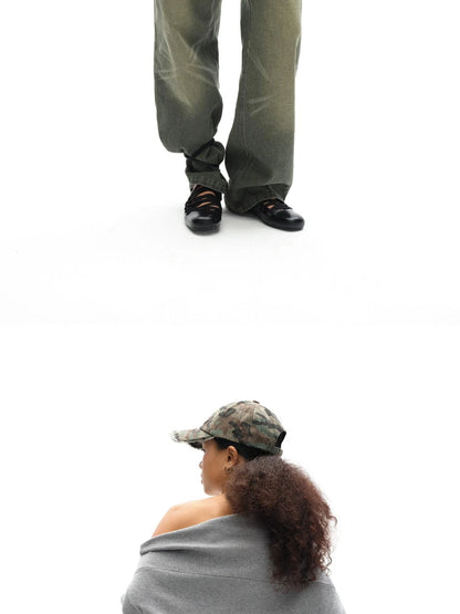 Vintage Washed Relaxed Fit Straight Leg Jeans