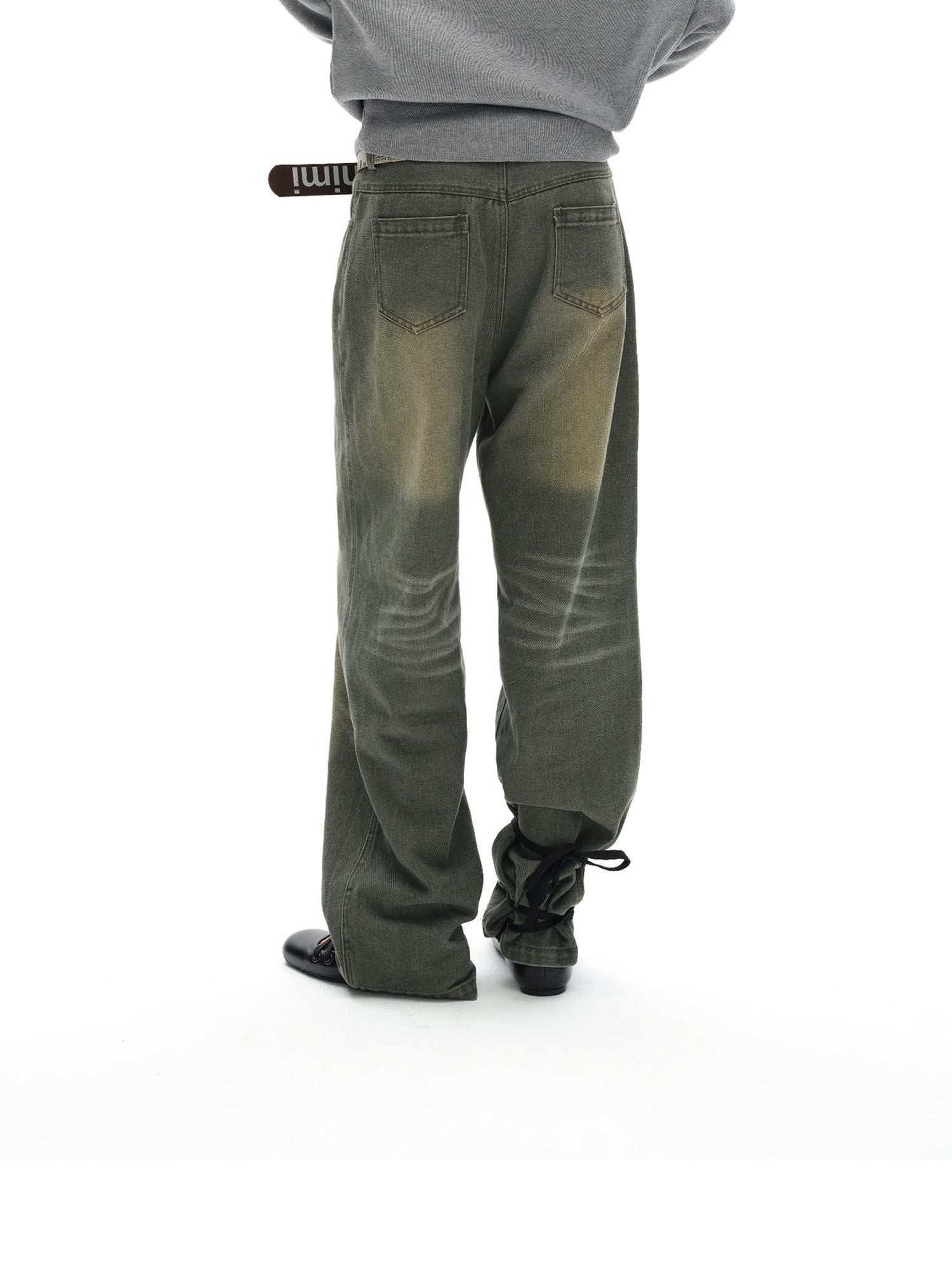 oinimi Vintage Washed Relaxed Fit Straight Leg Jeans