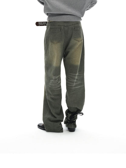 oinimi Vintage Washed Relaxed Fit Straight Leg Jeans