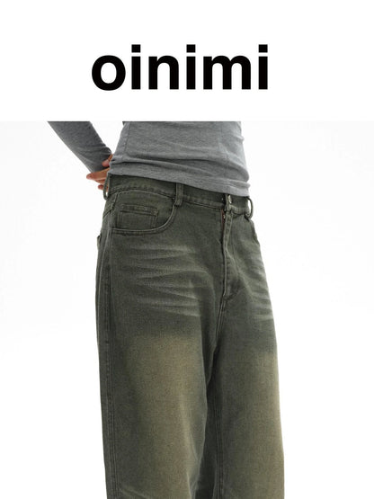 Vintage Washed Relaxed Fit Straight Leg Jeans