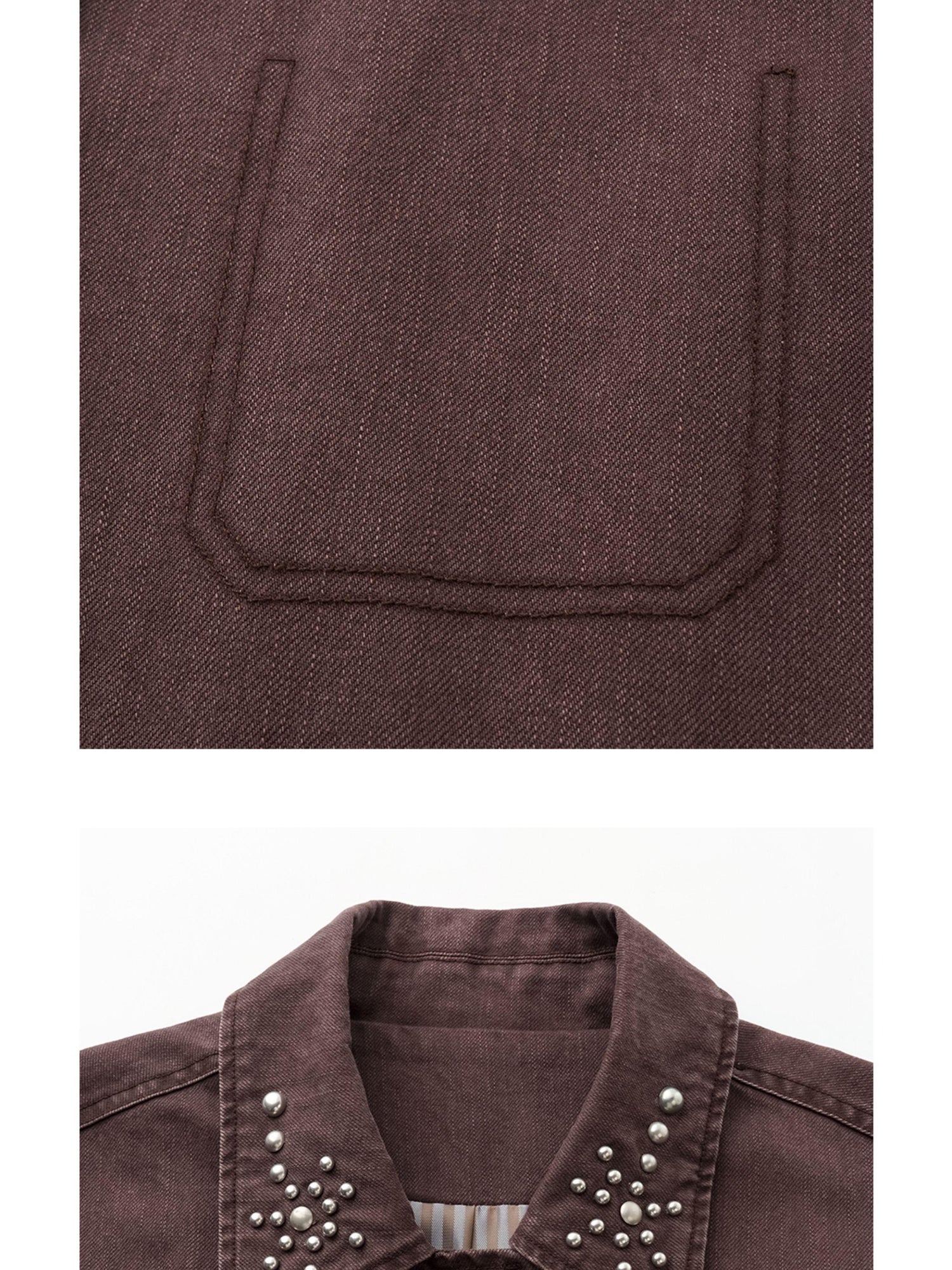 oinimi Vintage Washed Workwear Jacket With Chest Patches