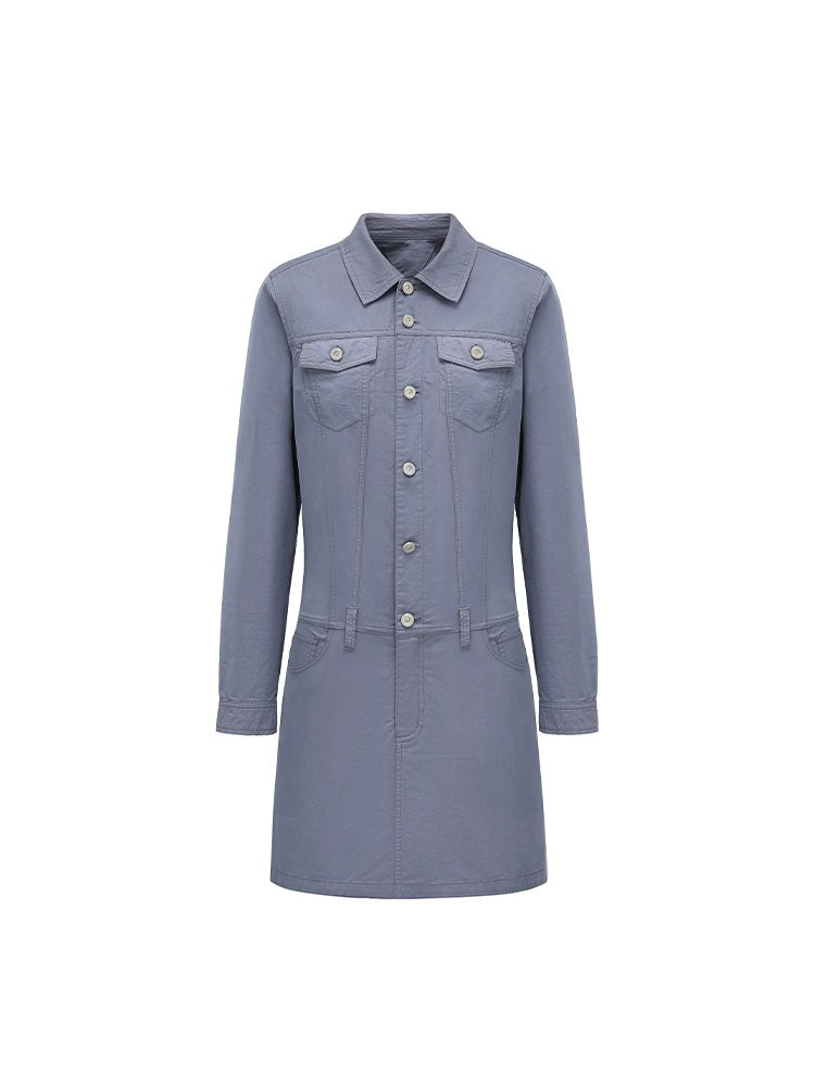oinimi_Washed_Collar_Button_Pocket_Low_Waist_Women&