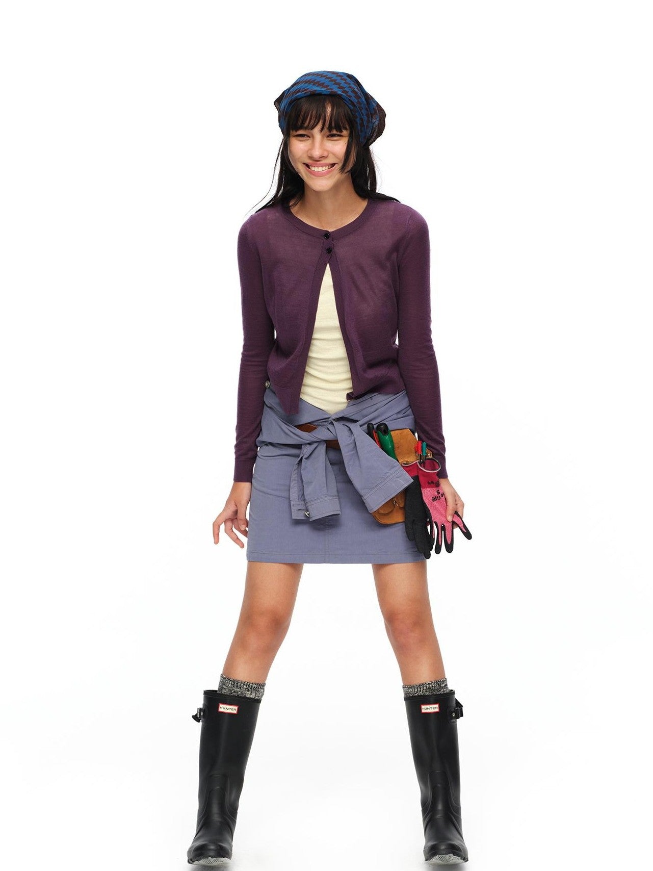 oinimi Washed Collar Button Pocket Low Waist Women&