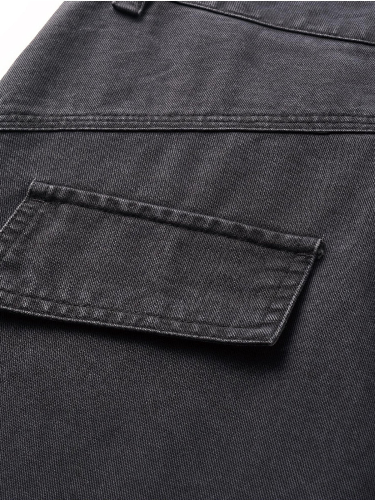 oinimi Washed Iron Gray Distressed Curved Zipper High Waist Women&