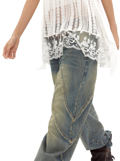 oinimi White Lace Bralette Layering Vest With Bow