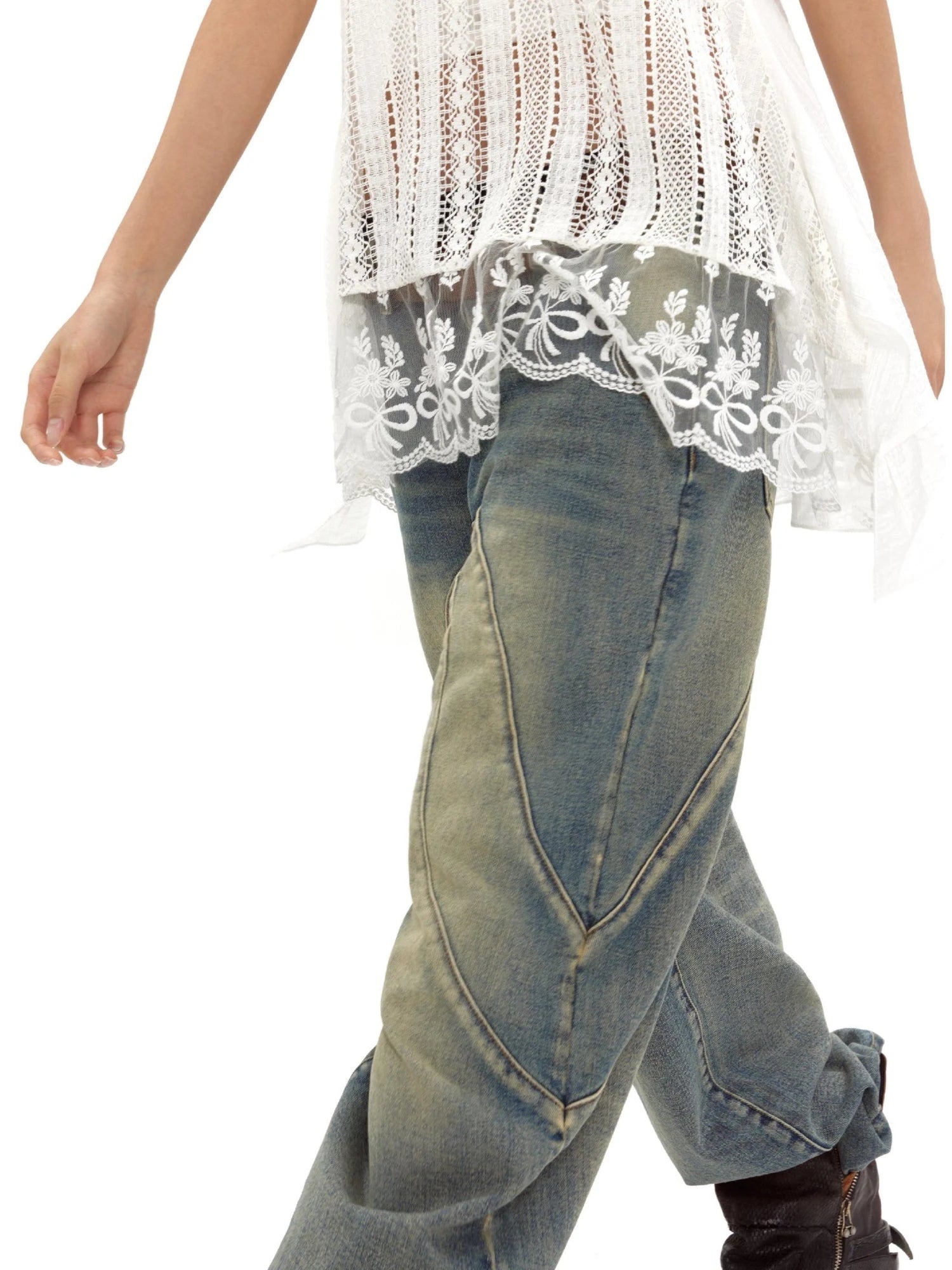 White Lace Bralette Layering Vest With Bow