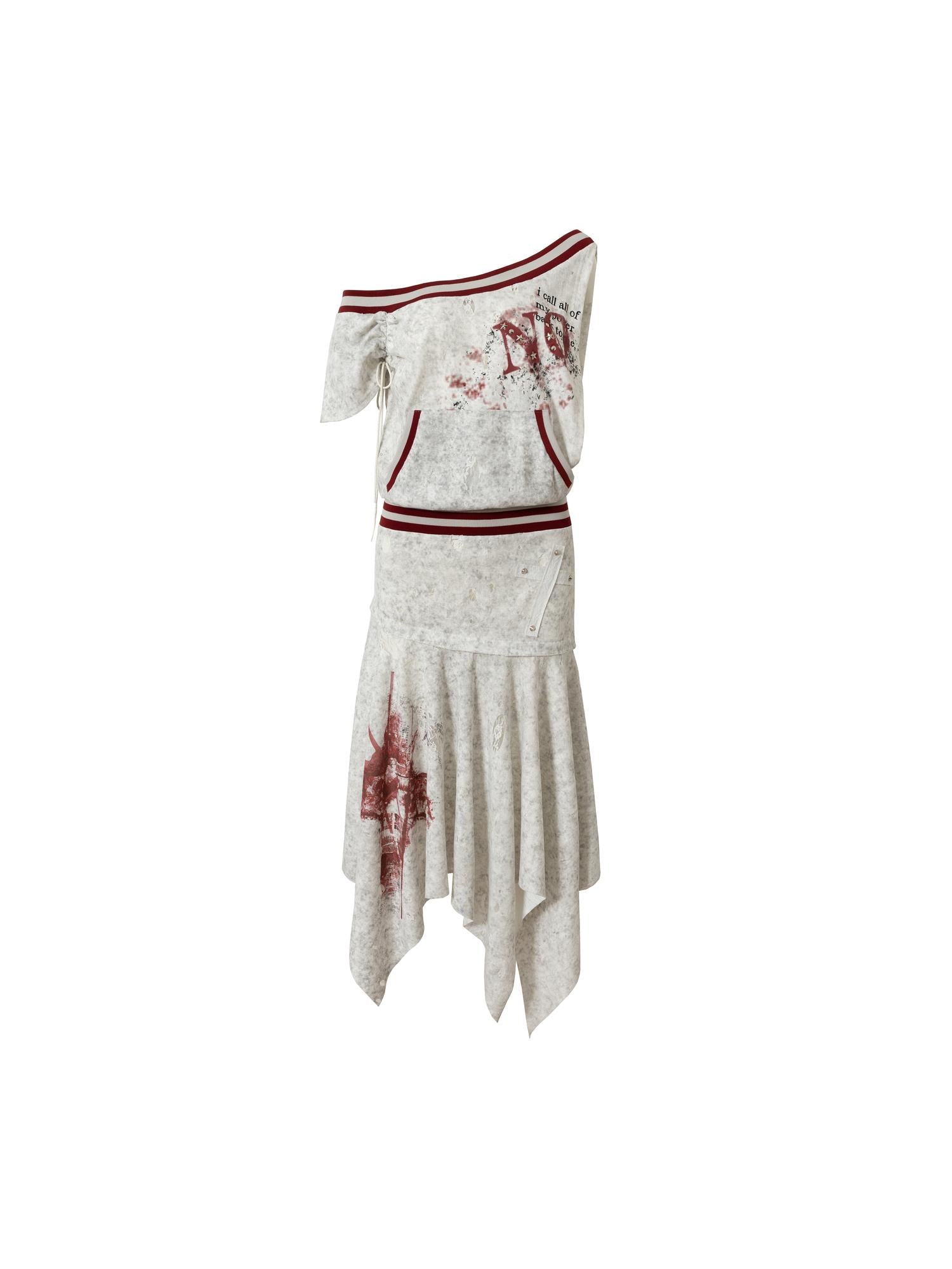 NO ROMANCE Punk Detachable Hem Sleeveless Bodycon Dress