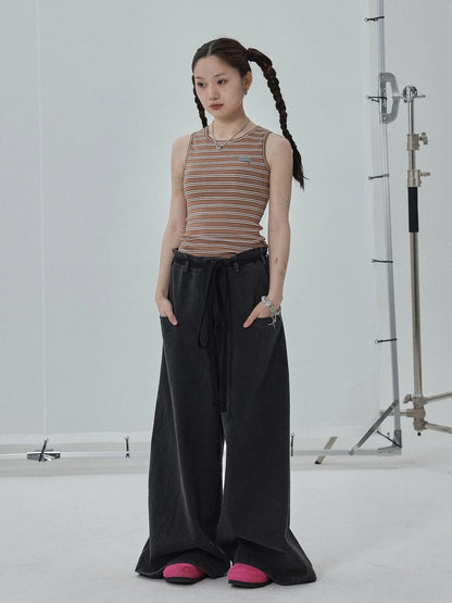 Sleeveless Striped Cotton Tank Top For Women Summer Fall Layering Essential