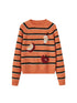 DIDDI MODA Vintage Apple Embroidered Striped Mohair Sweater