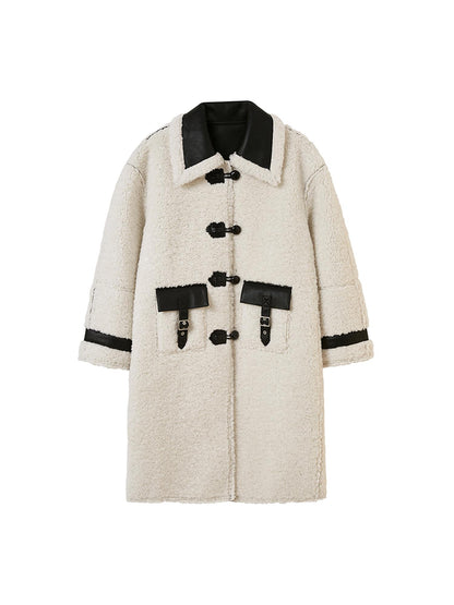 DIDDI MODA Soft Lamb Fur Leather Reversible Coat